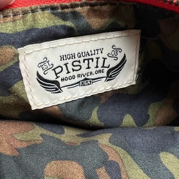 Pistil USA Zip Pouch Wristlet Clutch Leather & Nylon Olive Green Fold Over - Picture 4 of 7